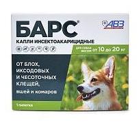 БАРС инсектоакарицидные для собак от 10 до 20 кг  фото, цены, купить
