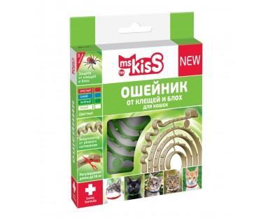 Ошейник противопаразитарный Ms.Kiss для кошек 38см (зеленый) фото, цены, купить