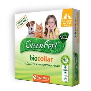 БиоОшейник от клещей и насекомых GreenFort NEO, для кошек и мелких собак, 40 см фото, цены, купить