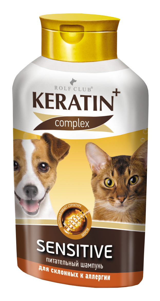 RolfClub KERATIN+ Sensitive 400 мл Шампунь для аллергичных кошек и собак фото, цены, купить