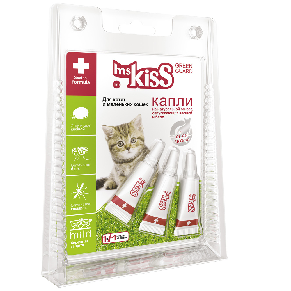  Ms.Kiss капли на холку для кошек и котят до 2кг (3 пипетки) фото, цены, купить