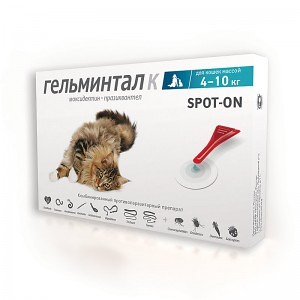 Гельминтал SPOT-ON капли на холку  для кошек 4-10кг (1пип) фото, цены, купить