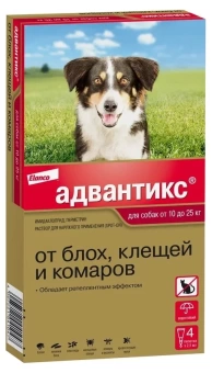Адвантикс для собак (4 пипетки) 10-25кг фото, цены, купить