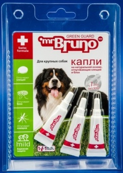 Mr.Bruno капли на холку для собак более 30кг (3 пипетки) фото, цены, купить