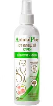 Animal Play-Спрей репеллентный от клещей и др.эктопаразитов для кошек 200мл фото, цены, купить