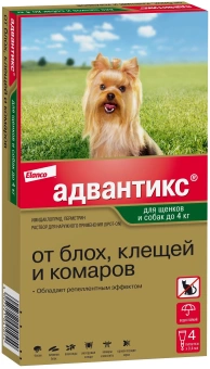 Адвантикс для собак (4 пипетки) до 4кг фото, цены, купить